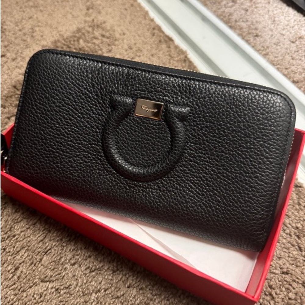 Authentic Ferragamo Black Leather Wallet
